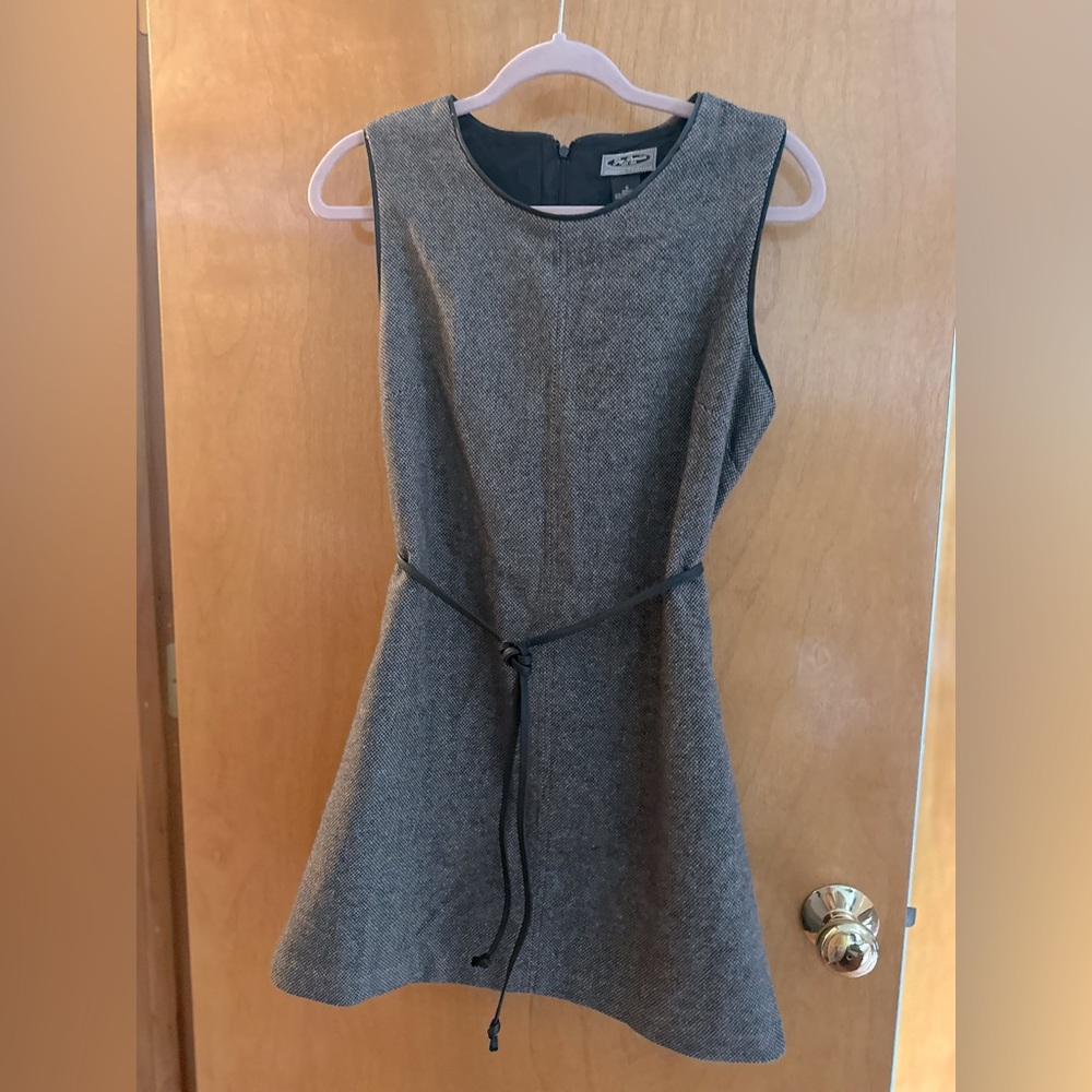 Gap premium, mini dress tweed with leather accents size 6